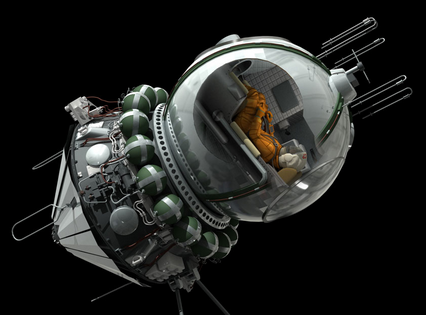 vue schématisée et en coupe du module Vostok 1